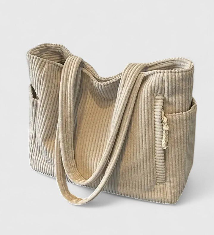 BOLSO SHOPPER ACANALADO CON EXCLUSIVO DETALLE DE CORDÓN - VALERINA MARBELLA