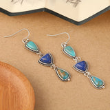 PENDIENTES FAIT MAIN SINTÉTICO LAPIS-LAZULI TURQUESA COLGANTE