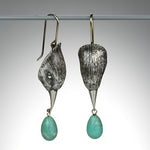 PENDIENTES VINTAGE PLATA TON GÉOMÉTRIQUE IRRÉGULIER FORME TURQUESA GOTA