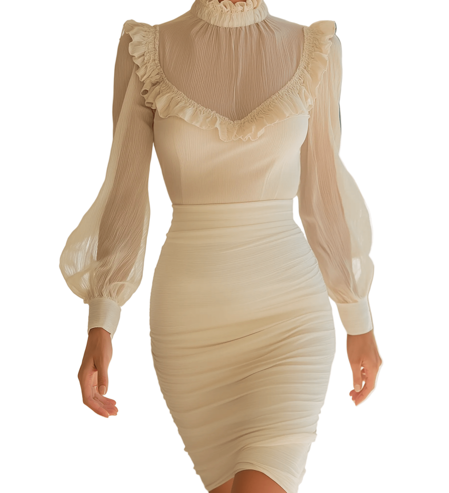 VESTIDO MINI ELEGANTE CON CUELLO ALTO - VALERINA MARBELLA