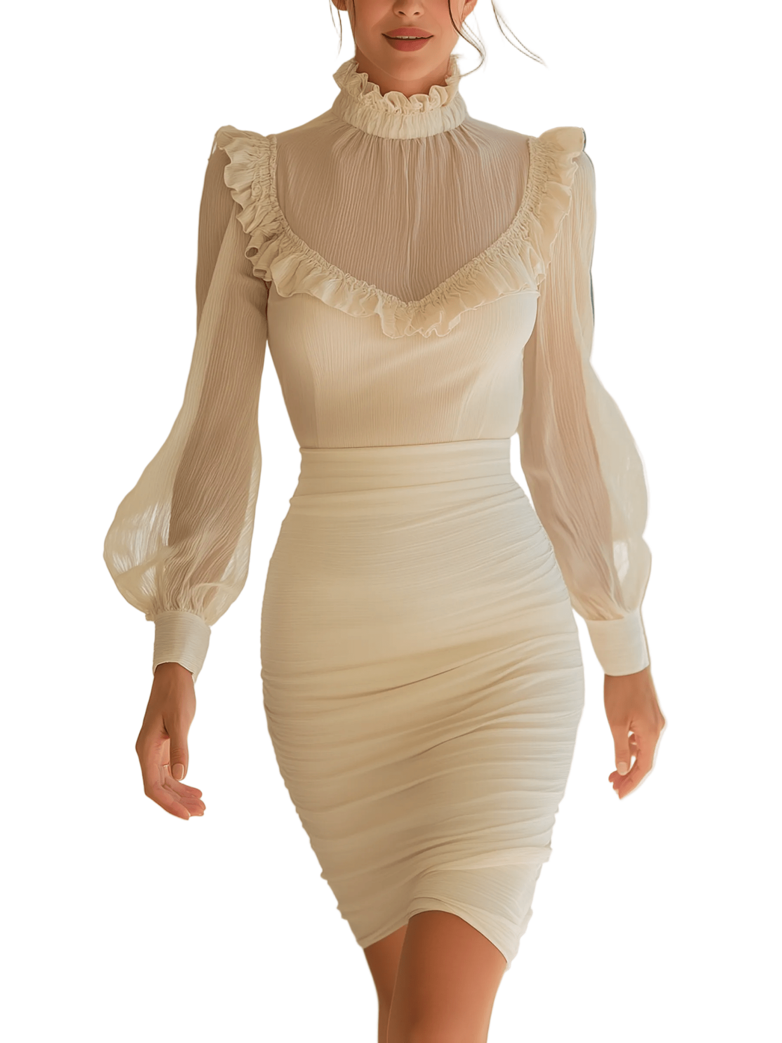 VESTIDO MINI ELEGANTE CON CUELLO ALTO - VALERINA MARBELLA