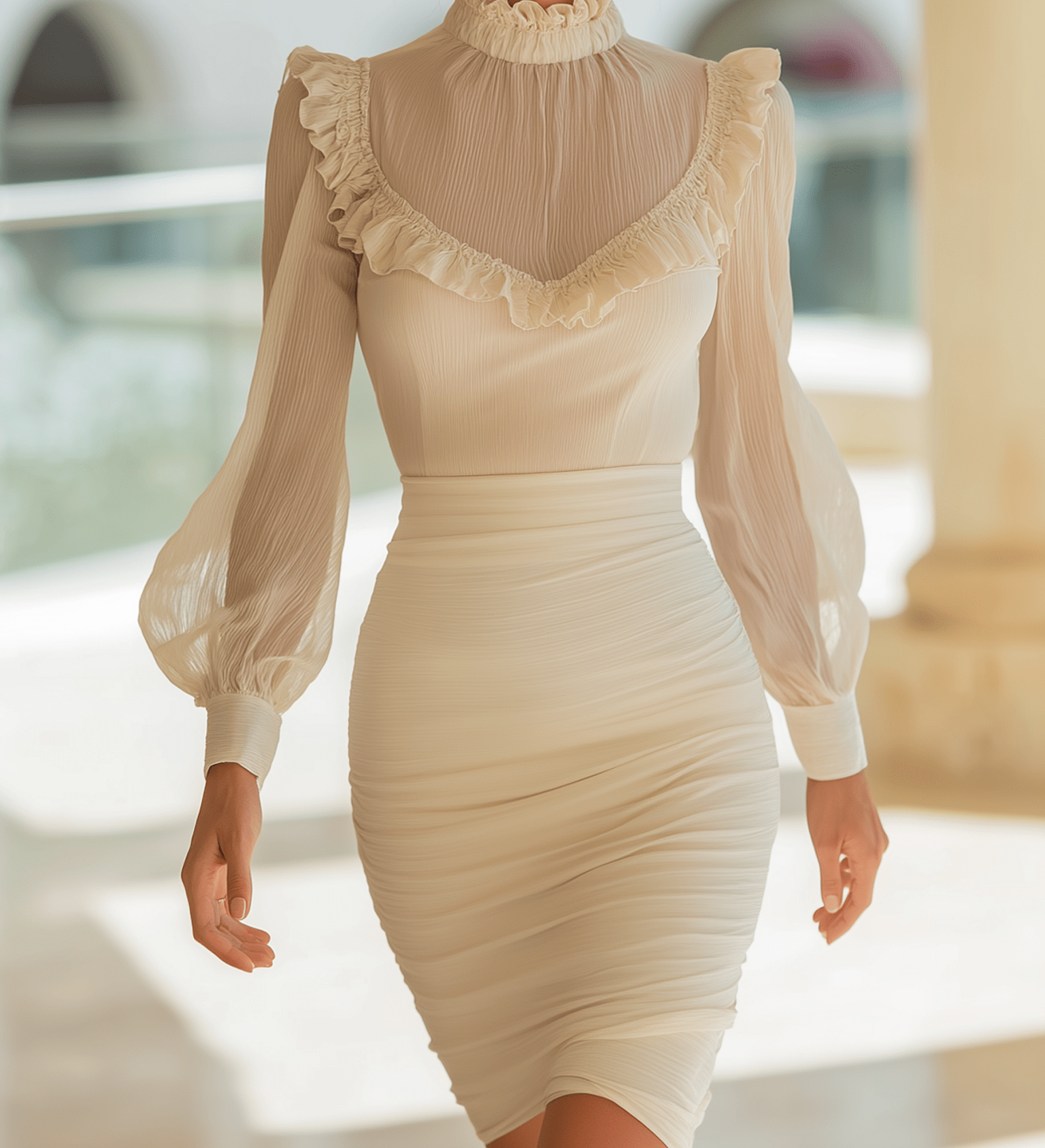 VESTIDO MINI ELEGANTE CON CUELLO ALTO - VALERINA MARBELLA