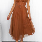 Modern-day Princess Chiffon Suspenders Party Maxi Dress