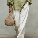 Sage Linen Blouse & Relaxed White Trousers Everyday Escape Set