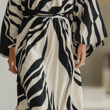 VESTIDO MAXI DE UN SOLO HOMBRO CON ESTAMPADO DE CEBRA - VALERINA MARBELLA