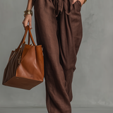Effortless Tailored Tie-Waist Two-Piece Set