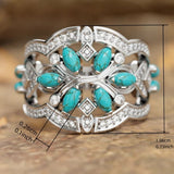 ANILLO VINTAGE BOHEMIO TURQUESA FLEURS LIANES