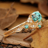 ANILLO ELEGANTE VINTAGE TURQUESA IMPOSANT PLAQUÉ ORO