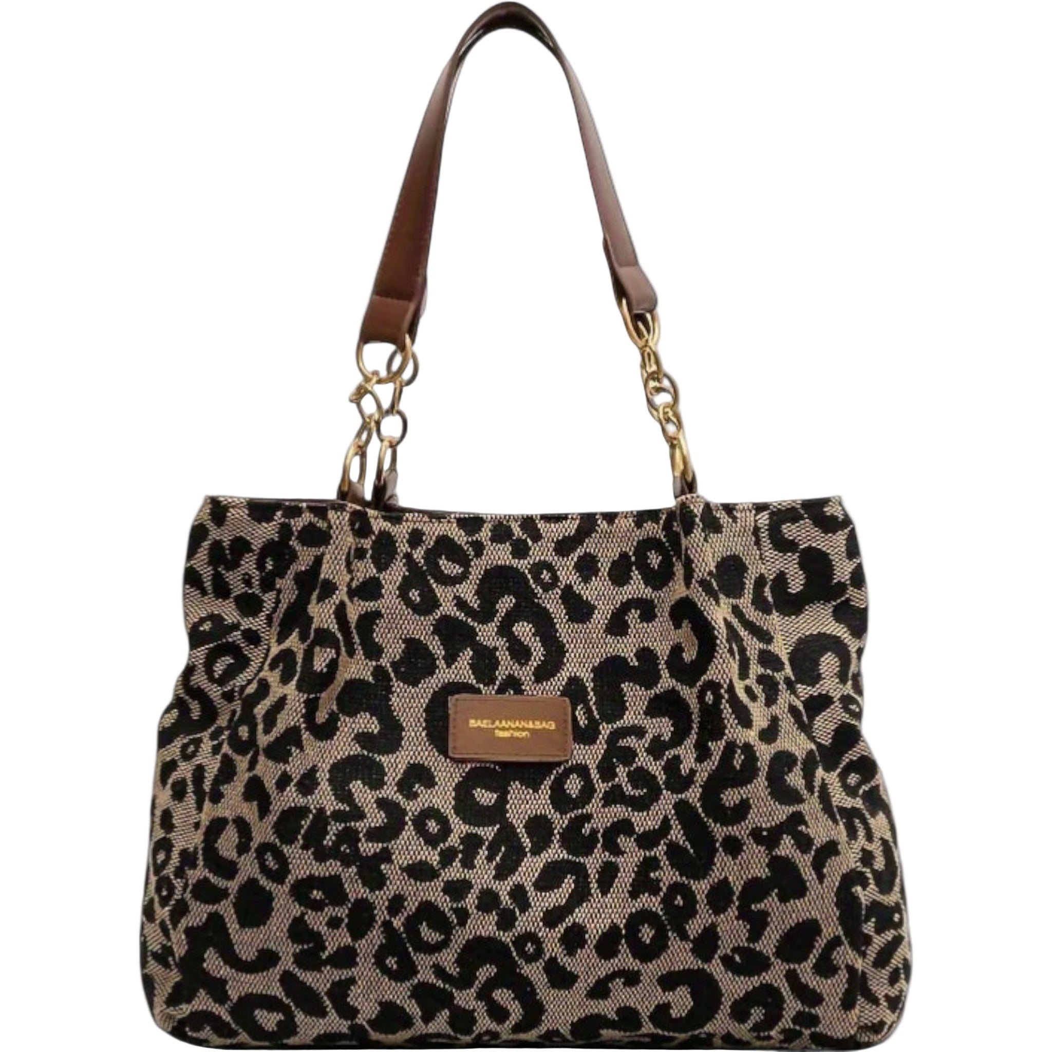 BOLSO SHOPPER DE CANVAS CON ESTAMPADO DE LEOPARDO - VALERINA MARBELLA