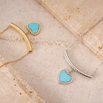 COLLAR BOHEMIO CORAZÓN EN FORME DE TURQUESA COLGANTE
