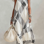 Black And White Checkered Loose-fitting Dress