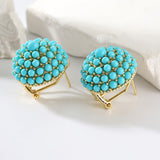 PENDIENTES ELEGANTE PALAIS STYLE TURQUESA RACIMO CLOU OREILLE