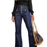 Margovil Button Fly Bell Bottoms Denim Pants