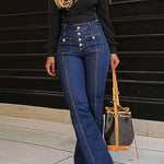 Margovil Button Fly Bell Bottoms Denim Pants