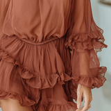 VESTIDO MINI DE GASA TRANSPARENTE ROJO - VALERINA MARBELLA