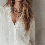 Classic Bohemian-style Embroidered White Shirt