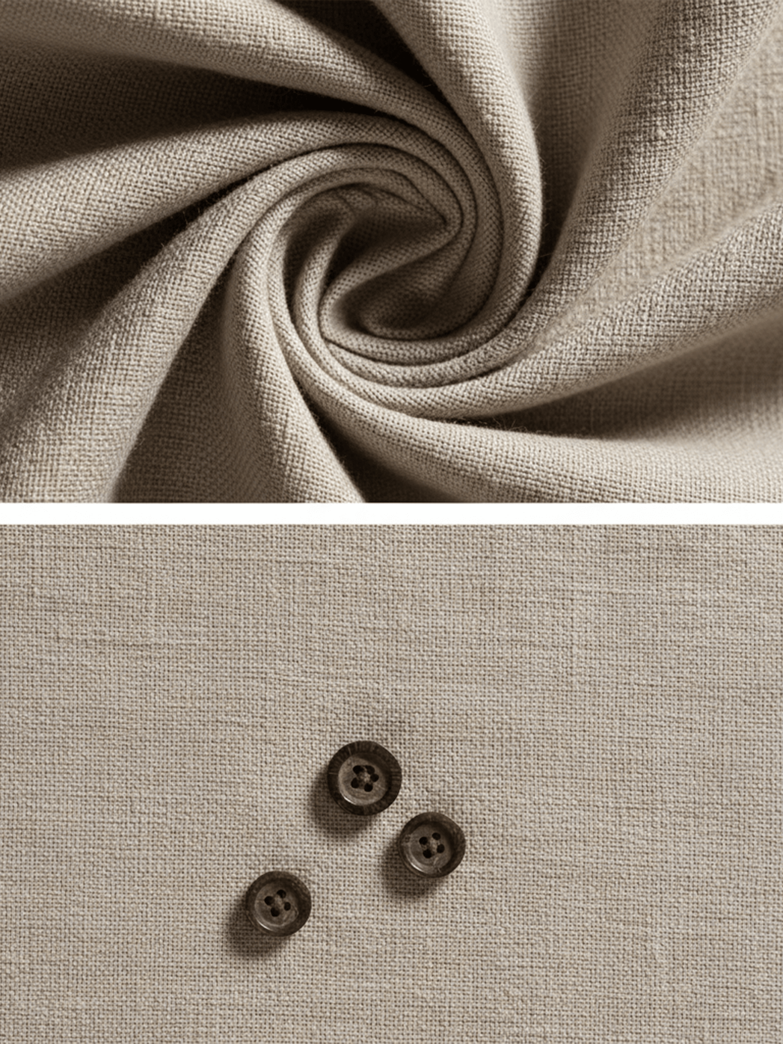 VESTIDO MINI BEIGE DE MEZCLA DE LINO CON ESCOTE EN V - VALERINA MARBELLA