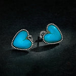 PENDIENTES ELEGANTE BOHEMIO PLATA PLAQUÉ TURQUESA FOYER AMOR