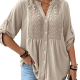 BLUSA CON ESCOTE EN V Y BOTONES - VALERINA MARBELLA