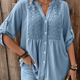 BLUSA CON ESCOTE EN V Y BOTONES - VALERINA MARBELLA