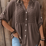 BLUSA CON ESCOTE EN V Y BOTONES - VALERINA MARBELLA