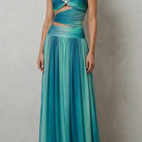 Zafrina – Sunset ombré allure – Strapless maxi dress