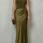 Velmoura – Asymmetric satin drape – Evening gown
