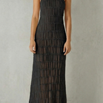 Greta – Modern texture – Women’s Backless Sculpted Texture Maxi Dress
