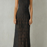 Greta – Modern texture – Women’s Backless Sculpted Texture Maxi Dress