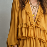Luxurious Tiered Ruffle Chiffon Blouse