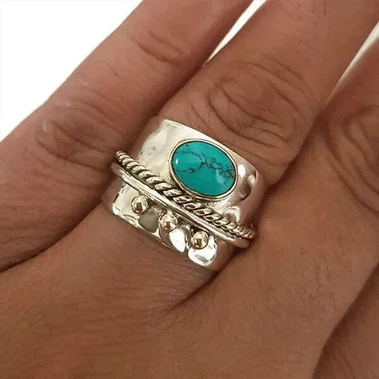 ANILLO ELEGANTE TURQUESA LARGE SORTIJA
