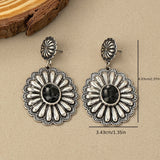 PENDIENTES VINTAGE BOHEMIO TURQUESA REDONDO MOTIVO