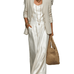 CONJUNTO BOHEMIO DE LINO CON BLAZER Y VESTIDO MAXI ELEGANTE - VALERINA MARBELLA