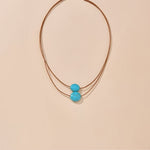 COLLAR VINTAGE DOUBLE RANG TURQUESA PERLÉ