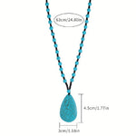 COLLAR BOHEMIO TURQUESA PERLÉ GRANDE GOTA COLGANTE