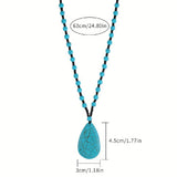 COLLAR BOHEMIO TURQUESA PERLÉ GRANDE GOTA COLGANTE