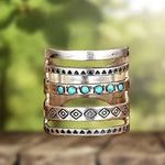 ANILLO BOHEMIO AJOURÉ SCULPTÉ TURQUESA