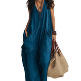 Casual Bohemian-style Dress With Practical Pockets.