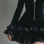 VESTIDO MINI DE TERCIOPELO CON ENCAJE - VALERINA MARBELLA