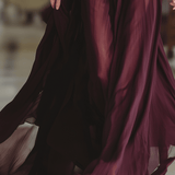 VESTIDO MAXI DE GASA TRANSPARENTE BURDEOS - VALERINA MARBELLA