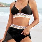 Sexy Patchwork Mesh Pleated Stretch Two-piece Bikini Swimsuit