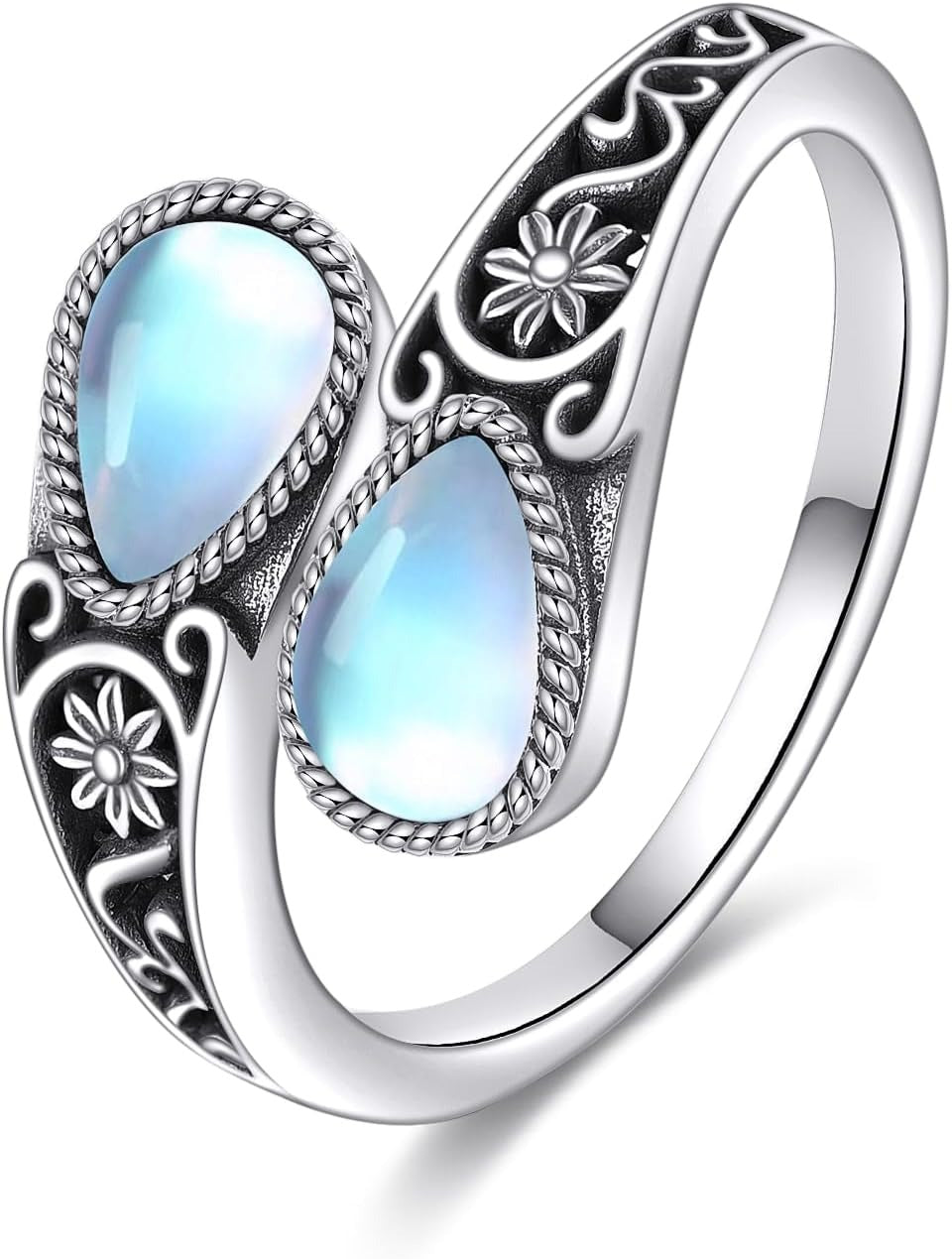 ANILLO VINTAGE NATUREL INCRUSTÉ AZUL PIERRE