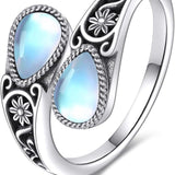 ANILLO VINTAGE NATUREL INCRUSTÉ AZUL PIERRE