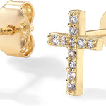 PENDIENTES PAVÉ CRUZ | ORO