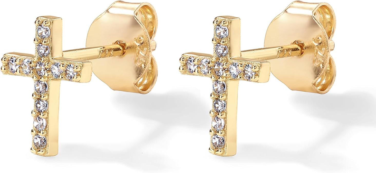 PENDIENTES PAVÉ CRUZ | ORO