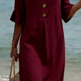 VESTIDO DE PLAYA CON BORDADO FLORAL – ELEGANCIA FÁCIL