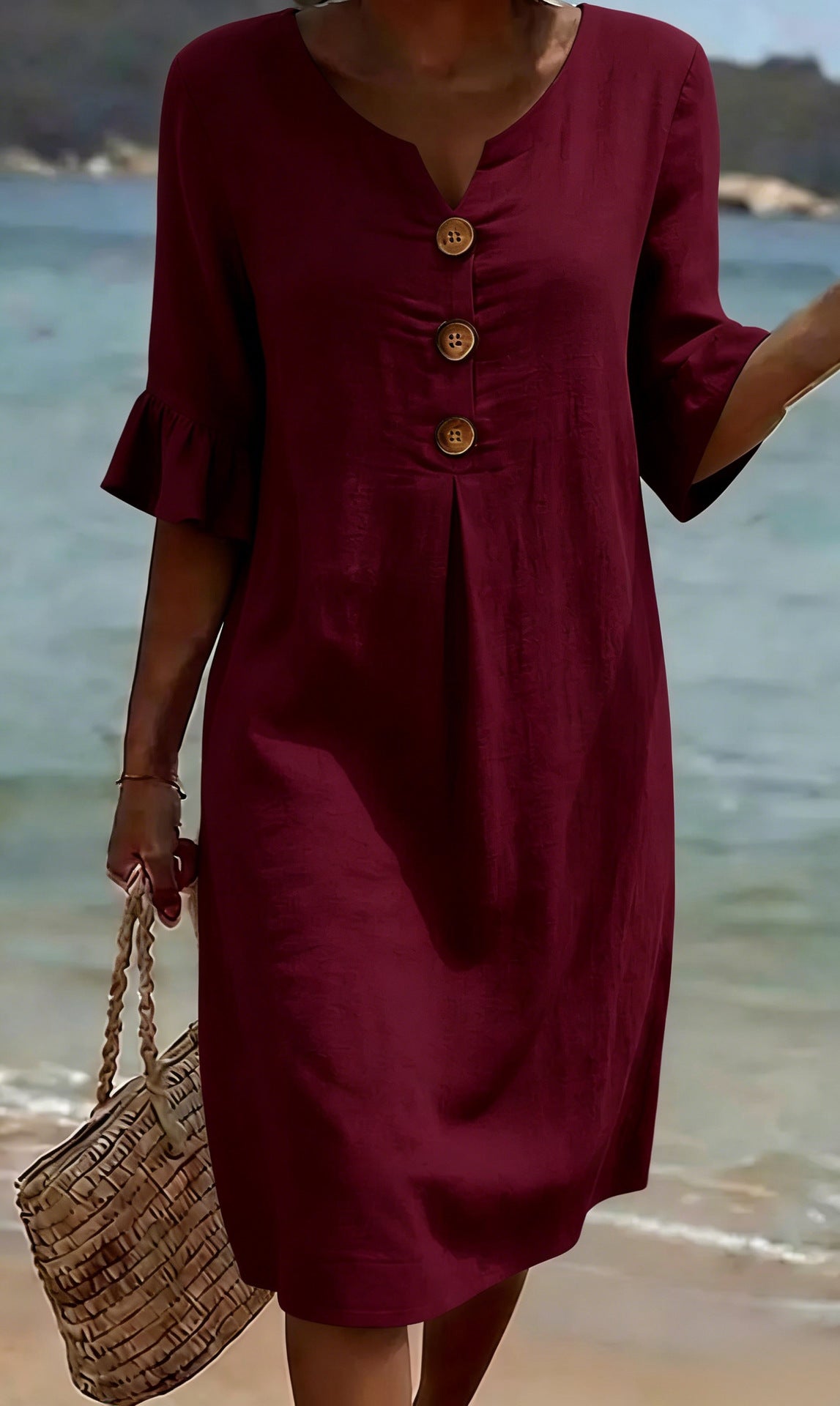 VESTIDO DE PLAYA CON BORDADO FLORAL – ELEGANCIA FÁCIL