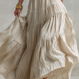 Romantic Off-Shoulder Tiered Bohemian Maxi Dress