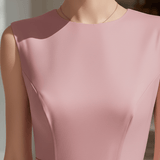 VESTIDO LARGO ROSA EMPOLVADO CON CUERPO ESTRUCTURADO - VALERINA MARBELLA