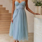 Modern-day Princess Chiffon Suspenders Party Maxi Dress